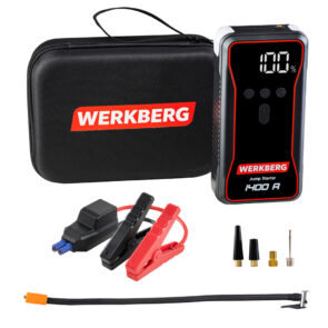 Zdjęcie produktu: Urządzenie rozruchowe Powerbank Booster WERKBERG AL002 700A/1400A 18000mAh kompresor