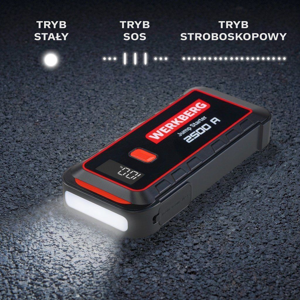 Urządzenie rozruchowe Powerbank Booster WERKBERG AL004 1500A2500A 25800mAh lifestyle