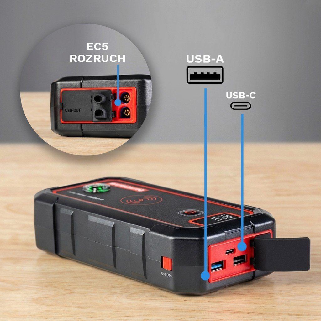 Urządzenie rozruchowe Powerbank Booster WERKBERG AL005 1500A2500A 23800mAh ładowarka bezprzewodowa lifestyle