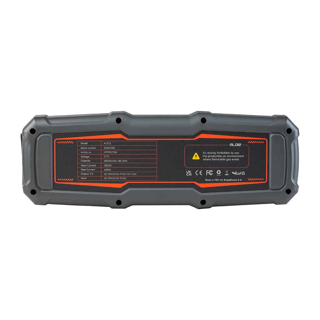 powerbank rozruchowy, urządzenie rozruchowe, jump starter, powerbank, booster do auta, przenośny rozrusznik samochodowy, awaryjne uruchamianie silnika, ładowarka samochodowa