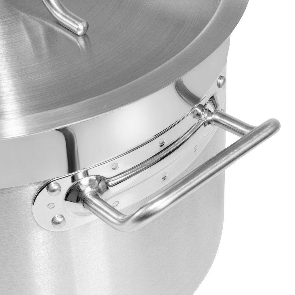 Garnek ze stali nierdzewnej AISI 443 niski z pokrywką 23L