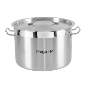 Zdjęcie produktu: Garnek ze stali nierdzewnej AISI 443 średni z pokrywką Mega-M PRO 17L 32x22 cm