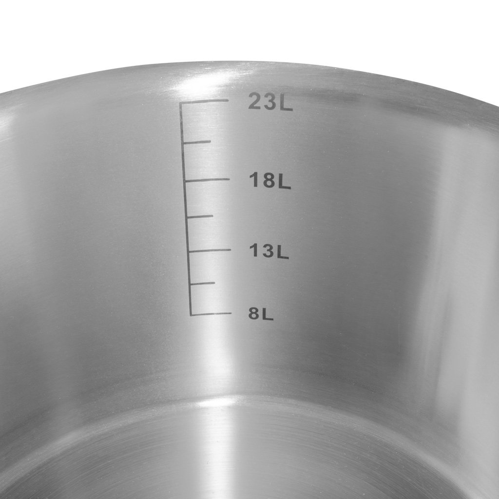 Garnek ze stali nierdzewnej AISI 443 średni z pokrywką Mega-M PRO 24L