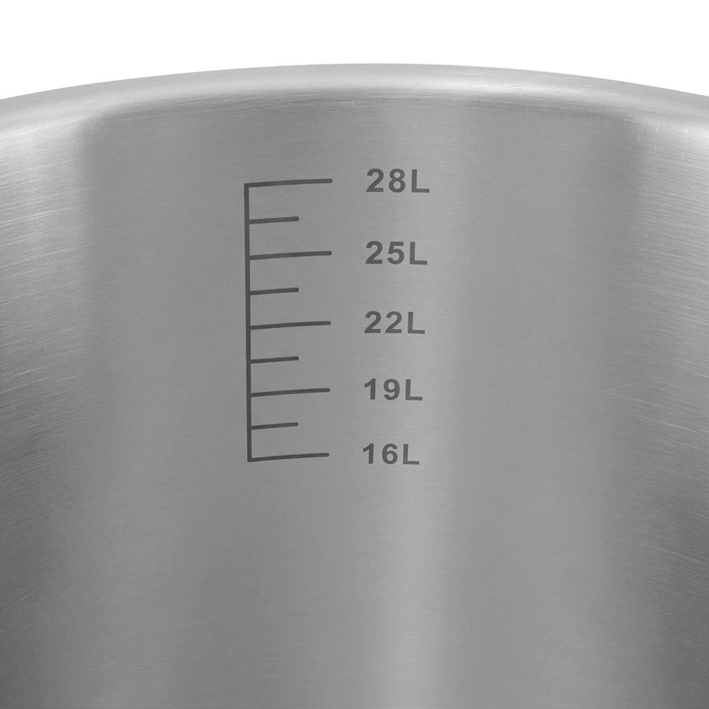 Garnek ze stali nierdzewnej AISI 443 średni z pokrywką Mega-M PRO 32L
