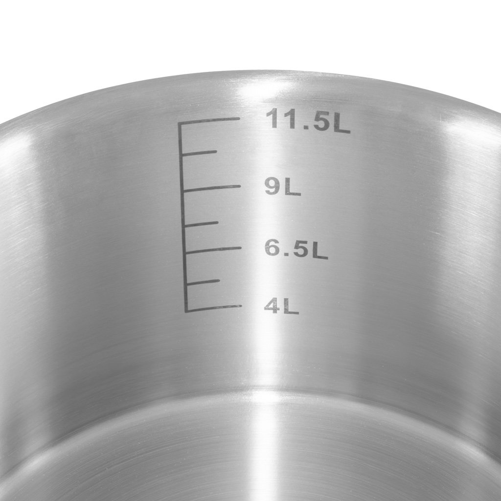 Garnek ze stali nierdzewnej niski z pokrywką 12L