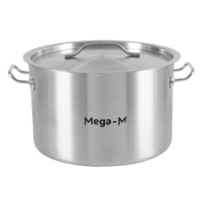 Zdjęcie produktu: Garnek ze stali nierdzewnej niski z pokrywką Mega-M STANDARD 23L 35x22 cm