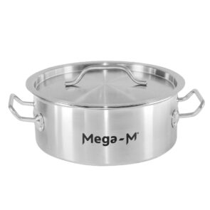 Zdjęcie produktu: Garnek ze stali nierdzewnej niski z pokrywką Mega-M STANDARD 5L 25x11 cm
