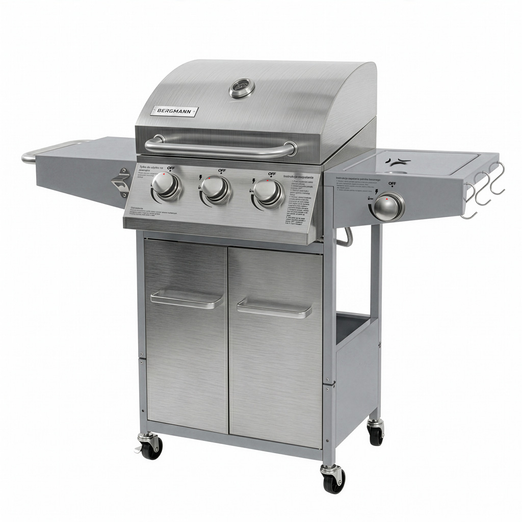 Grill ogrodowy gazowy BERGMANN 3+1, grill gazowy do ogrodu