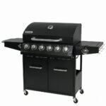 Zdjęcie produktu: Grill gazowy ogrodowy BERGMANN NL005 6+1 ze stolikiem bocznym czarny + pokrowiec