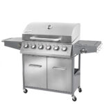 Zdjęcie produktu: Grill gazowy ogrodowy BERGMANN NL006 6+1 ze stolikiem bocznym i konstrukcją ze stali nierdzewnej + pokrowiec