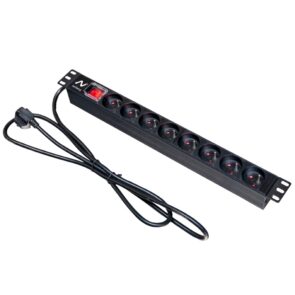 Zdjęcie produktu: Listwa zasilająca Rack NETBERG 19" 8 gniazd z wyłącznikiem i wtykami standard
