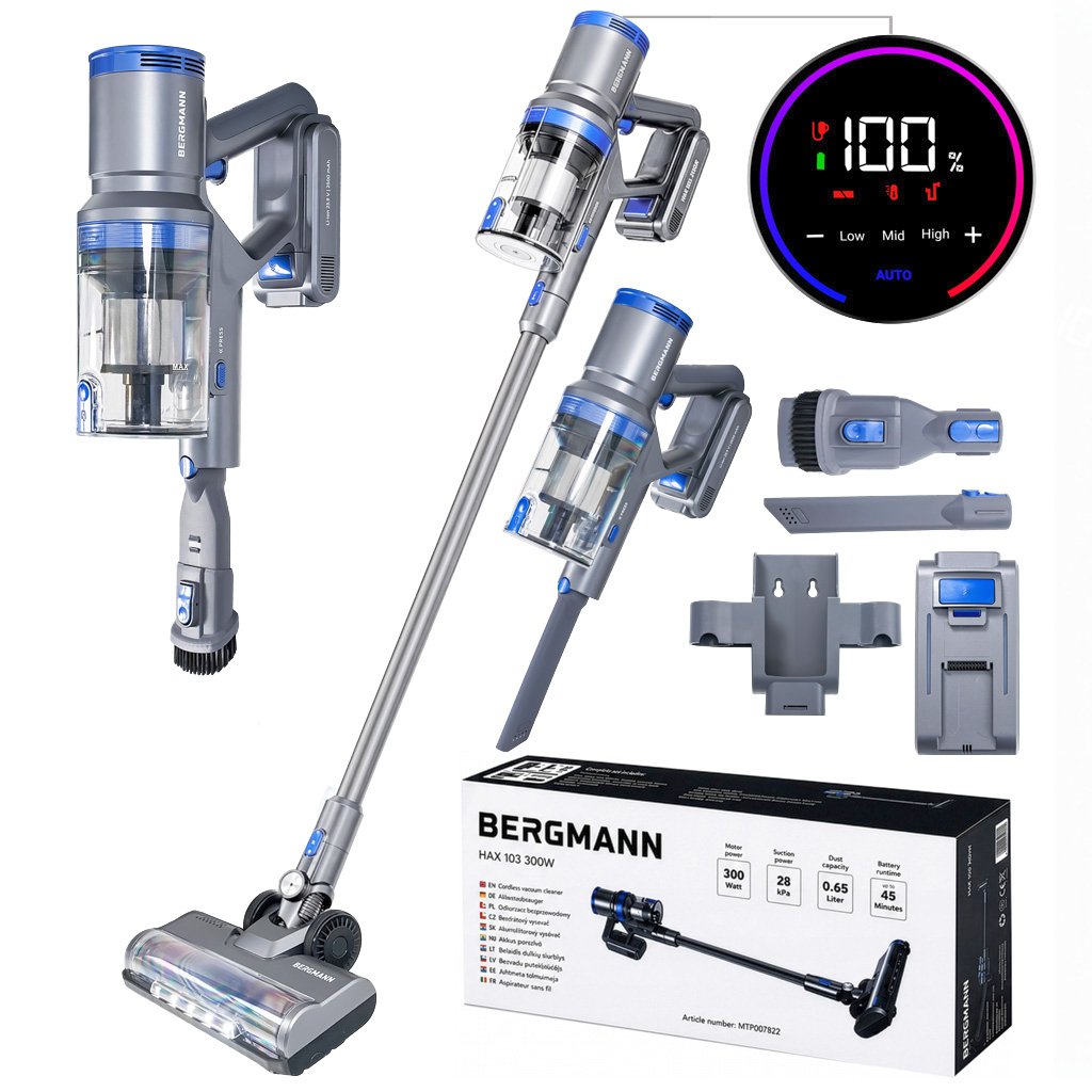 odkurzacz bezprzewodowy BERGMANN HAX 103 300 W, odkurzacz pionowy