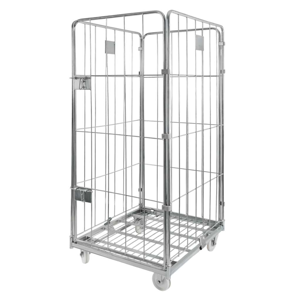 rollkontener, rollbox, rollcage, wózek siatkowy, wózek pralniczy, wózek transportowy, wózek magazynowy, rollkontener ocynkowany, wózek siatkowy czterościenny, wózek do pralni, wózek do hotelu, wózek do szpitala, klatka transportowa, zamykany wózek siatkowy, wyposażenie magazynu