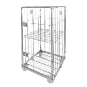 Zdjęcie produktu: Rollkontener (rollcage, rollbox) wózek siatkowy transportowy Mega-M Universal trzy ściany + drzwi półka sufit ocynkowany