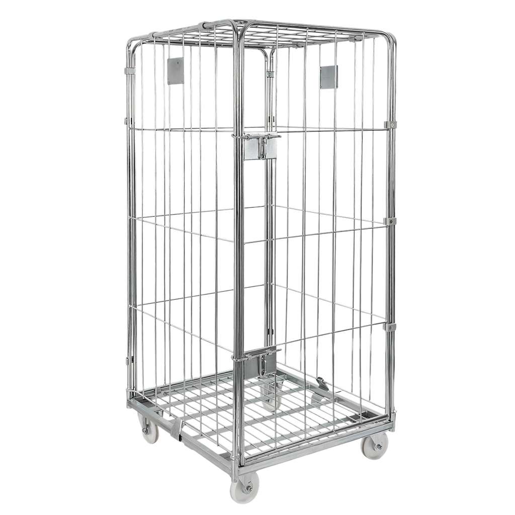 rollkontener, rollbox, rollcage, wózek siatkowy, wózek pralniczy, wózek transportowy, wózek magazynowy, rollkontener ocynkowany, wózek siatkowy czterościenny, wózek do pralni, wózek do hotelu, wózek do szpitala, klatka transportowa, zamykany wózek siatkowy, wyposażenie magazynu