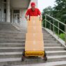 wózek schodowy, wózek transportowy na schody, młynarka transportowa, wózek z potrójnymi kołami, wózek do AGD, wózek do przeprowadzek, wózek budowlany schodowy, wózek magazynowy schodowy, wózek magazynowy, wózek młynarka
