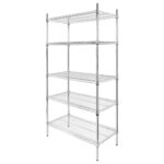 Zdjęcie produktu: Regał gastronomiczny chromowany z 5 półkami drucianymi Mega-M 90x45x180 cm