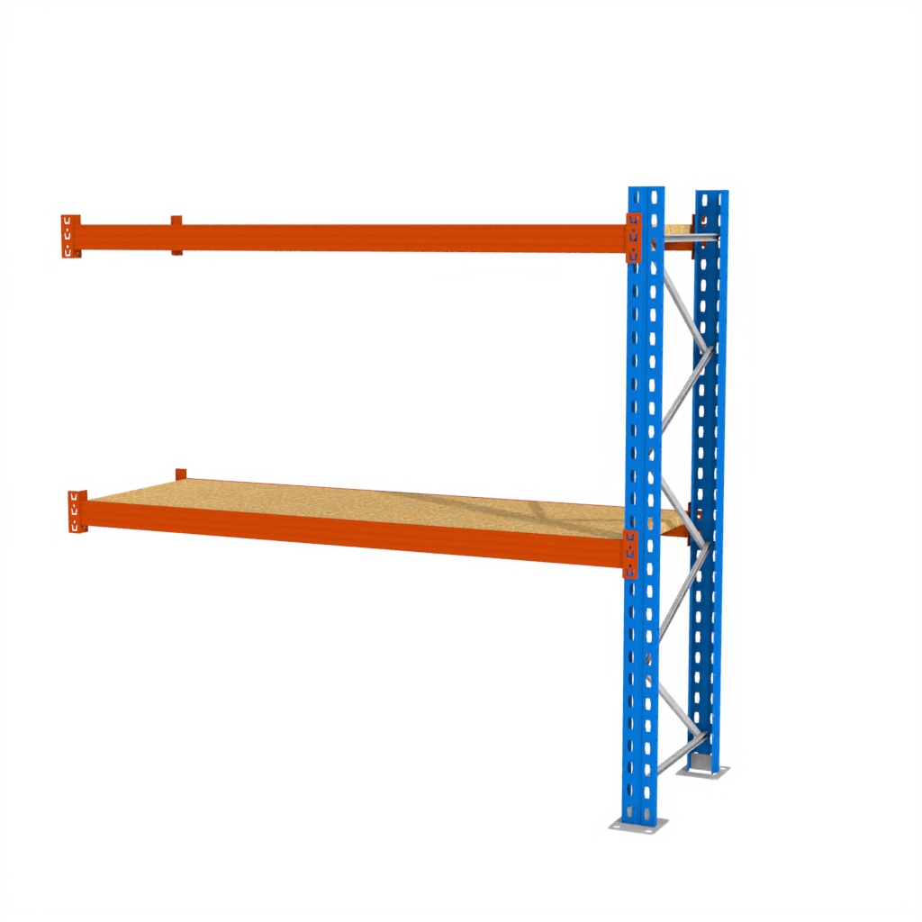 Regał magazynowy półkowy Mega-M XR moduł dostawny 500 kg, regał do magazynu, regał półkowy 200x278x80 cm