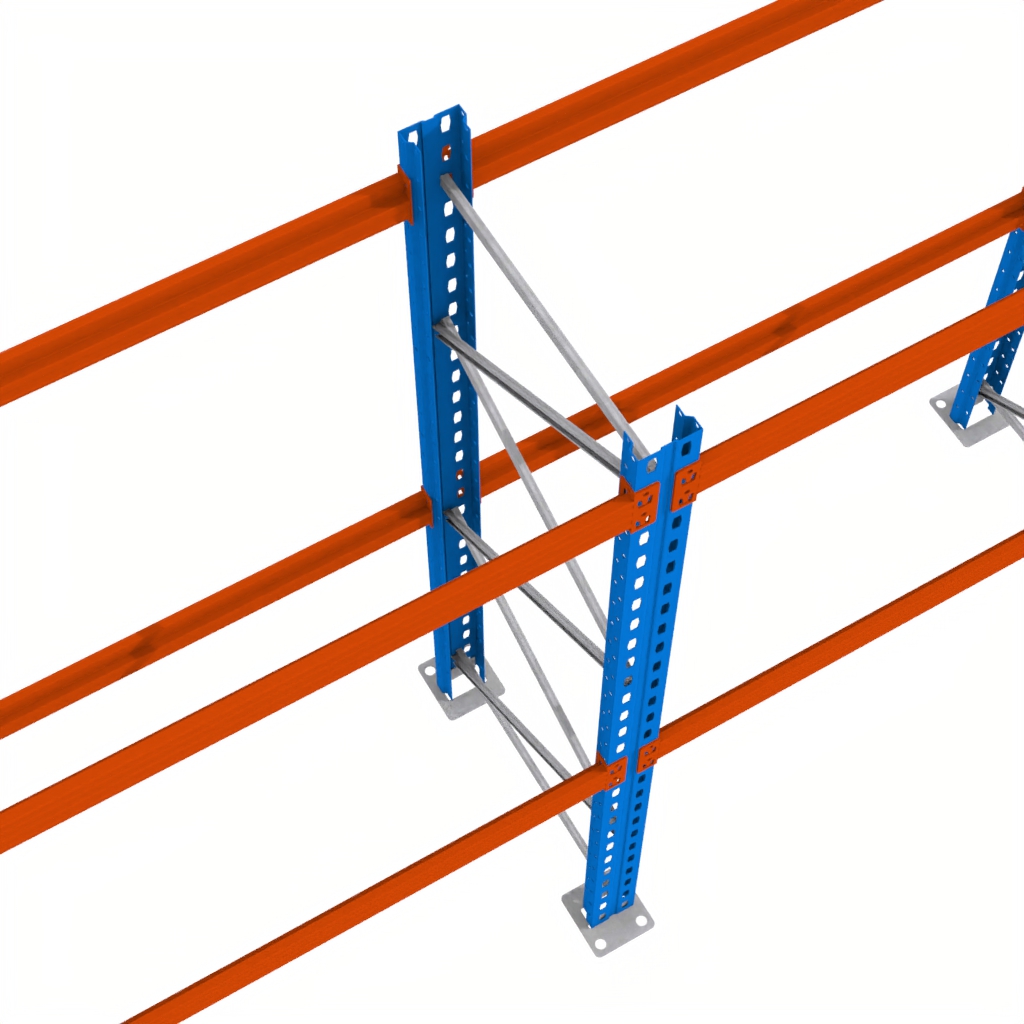 Regał magazynowy półkowy, regał do magazynu, regał półkowy Mega-M XR 250x286x80 cm moduł bazowy