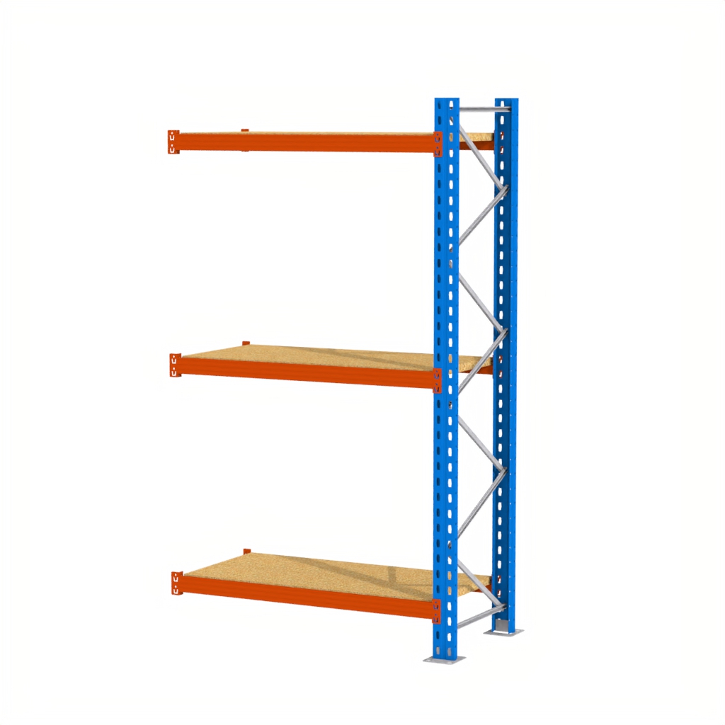 Regał magazynowy półkowy Mega-M XR moduł dostawny 500 kg, regał do magazynu, regał półkowy 250x188x80 cm
