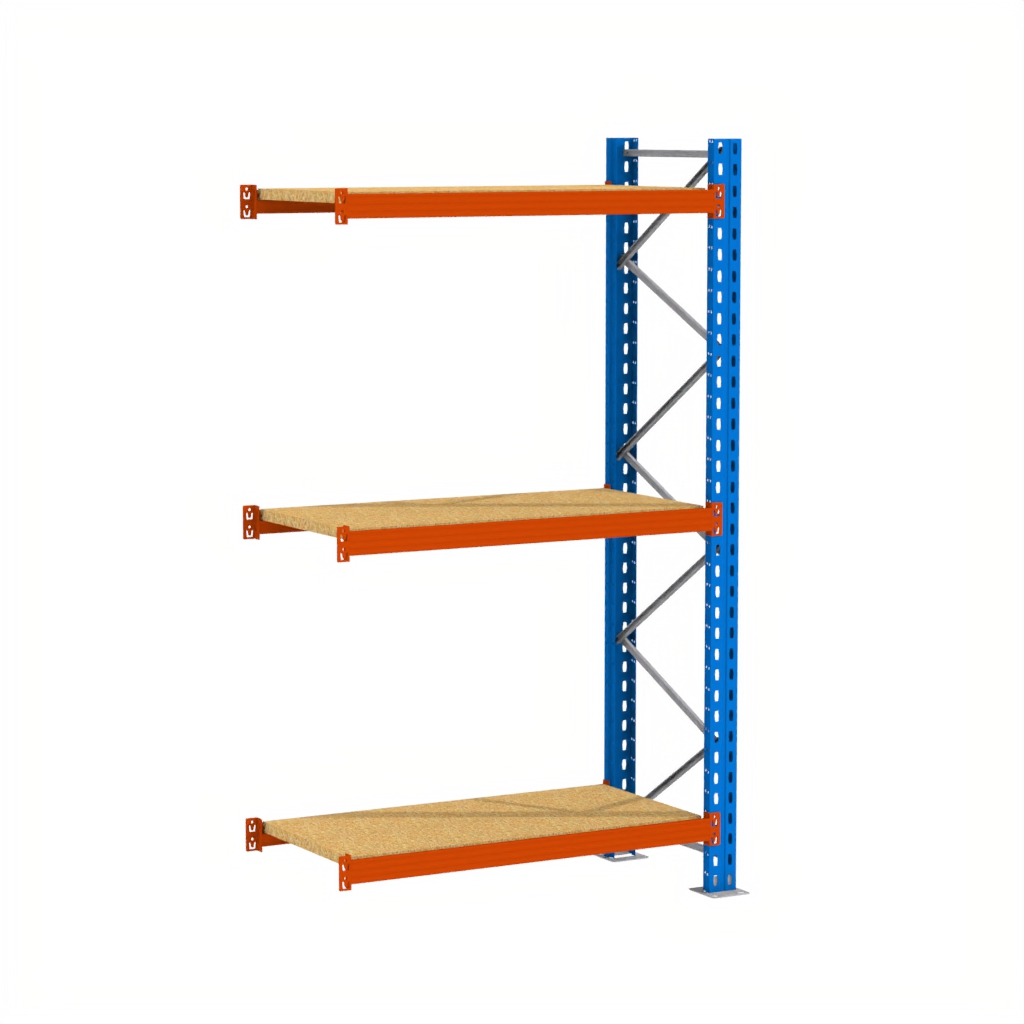 Regał magazynowy półkowy Mega-M XR moduł dostawny 500 kg, regał do magazynu, regał półkowy 250x188x80 cm