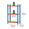 egał magazynowy półkowy, regał do magazynu, regał półkowy Mega-M XR 250x196x80 cm