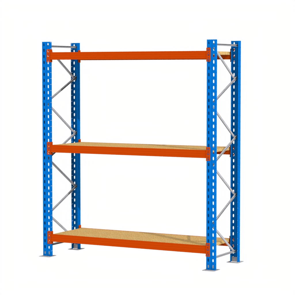 Regał magazynowy półkowy, regał do magazynu, regał półkowy Mega-M XR 300x286x80 cm moduł bazowy