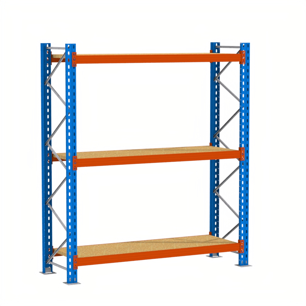 Regał magazynowy półkowy, regał do magazynu, regał półkowy Mega-M XR 300x286x80 cm moduł bazowy