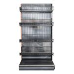 Zdjęcie produktu: Regał sklepowy WANZL (wire-tech) przyścienny H-195 cm L-103 cm 4 półki koszowe tył poliwęglan moduł dostawny