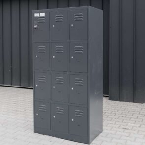 Zdjęcie produktu: Szafka skrytkowa BHP Mega-M 12 skrytek 90x50x180 cm grafitowa POSERWISOWA