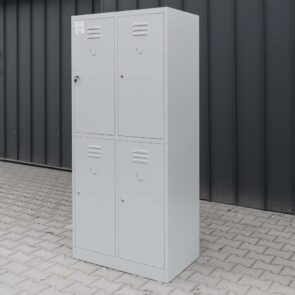 Zdjęcie produktu: Szafka skrytkowa BHP Mega-M 4 skrytki 80x50x180 cm szara POWYSTAWOWA