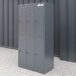 Zdjęcie produktu: Szafka skrytkowa BHP Mega-M 6 skrytkowa 90x50x180 cm grafitowa POWYSTAWOWA