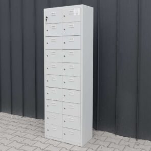 Zdjęcie produktu: Szafka skrytkowa śniadaniowa BHP Mega-M 20 skrytek 60x30x180 cm szara POWYSTAWOWA