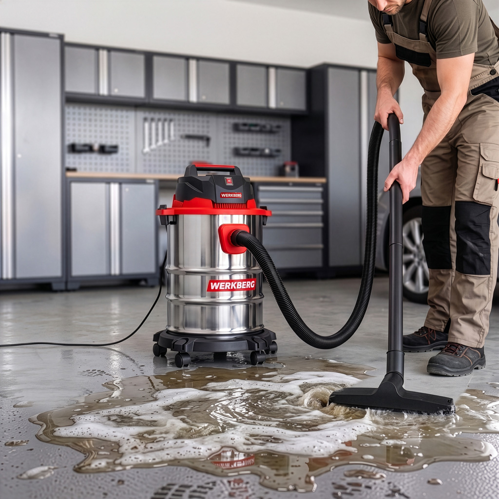 Odkurzacz przemysłowy warsztatowy WERKBERG ODKTB102 wet&dry 20L 1200W