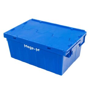 Zdjęcie produktu: Pojemnik kurierski transportowy gniazdowy Mega-M zamykany 60x40x25 cm plastikowy niebieski