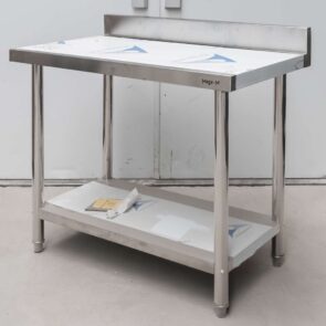 Zdjęcie produktu: Stół gastronomiczny ze stali nierdzewnej przyścienny z półką Mega-M STANDARD 100x60x85 cm POSERWISOWY