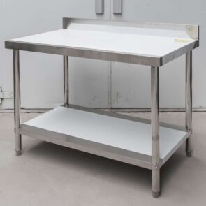 Zdjęcie produktu: Stół gastronomiczny ze stali nierdzewnej przyścienny z półką Mega-M X STANDARD 120x70x85 cm POSERWISOWY