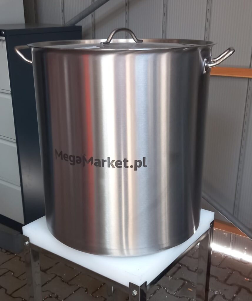 Garnek ze stali nierdzewnej wysoki z pokrywką Mega-M 143L 55x60 cm POSERWISOWY