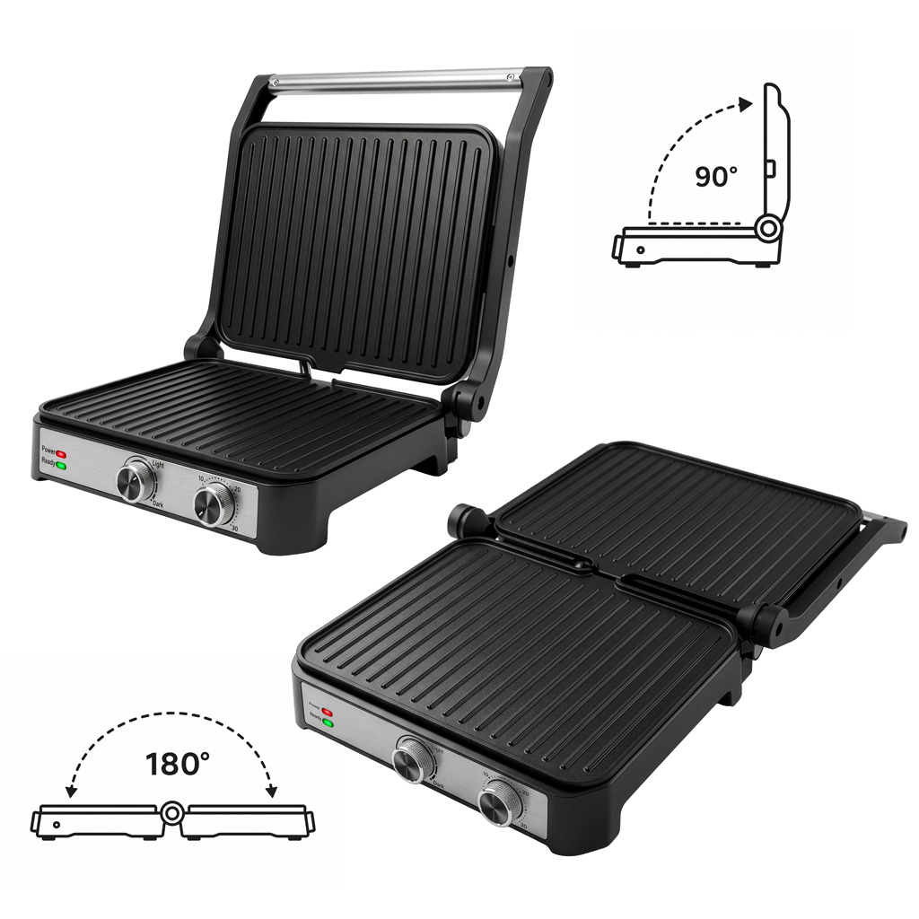 Grill elektryczny BERGMANN AI001 2000W dwa pokrętła