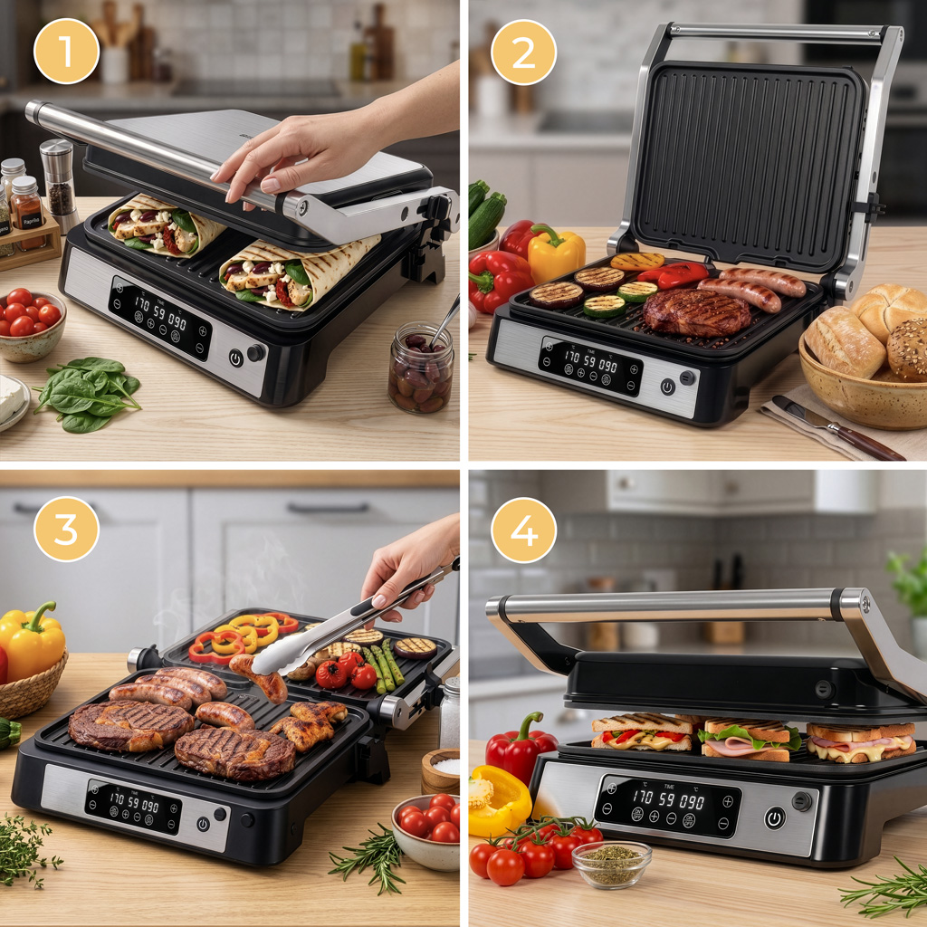 Grill elektryczny BERGMANN AI002 2000W wyświetlacz LED