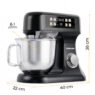 Mikser planetarny do ciasta Robot kuchenny 6L BERGMANN TC001 3500 W BLACK waga podgrzewana misa panel LED