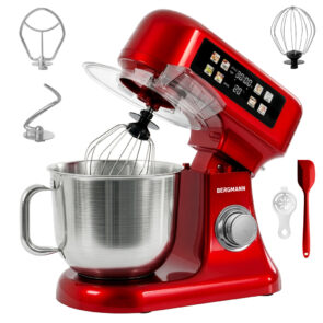 Zdjęcie produktu: Robot kuchenny planetarny 6L BERGMANN TC001 3500 W RED METALIC waga podgrzewana misa panel LED