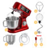 Robot kuchenny wielofunkcyjny planetarny 6L BERGMANN TC001 3500 W RED METALIC waga podgrzewana misa panel LED