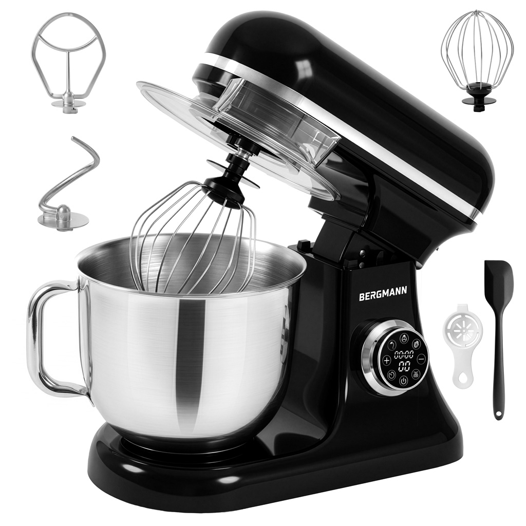 Robot kuchenny planetarny 6L BERGMANN TC002 3500 W BLACK waga dotykowe pokretlo