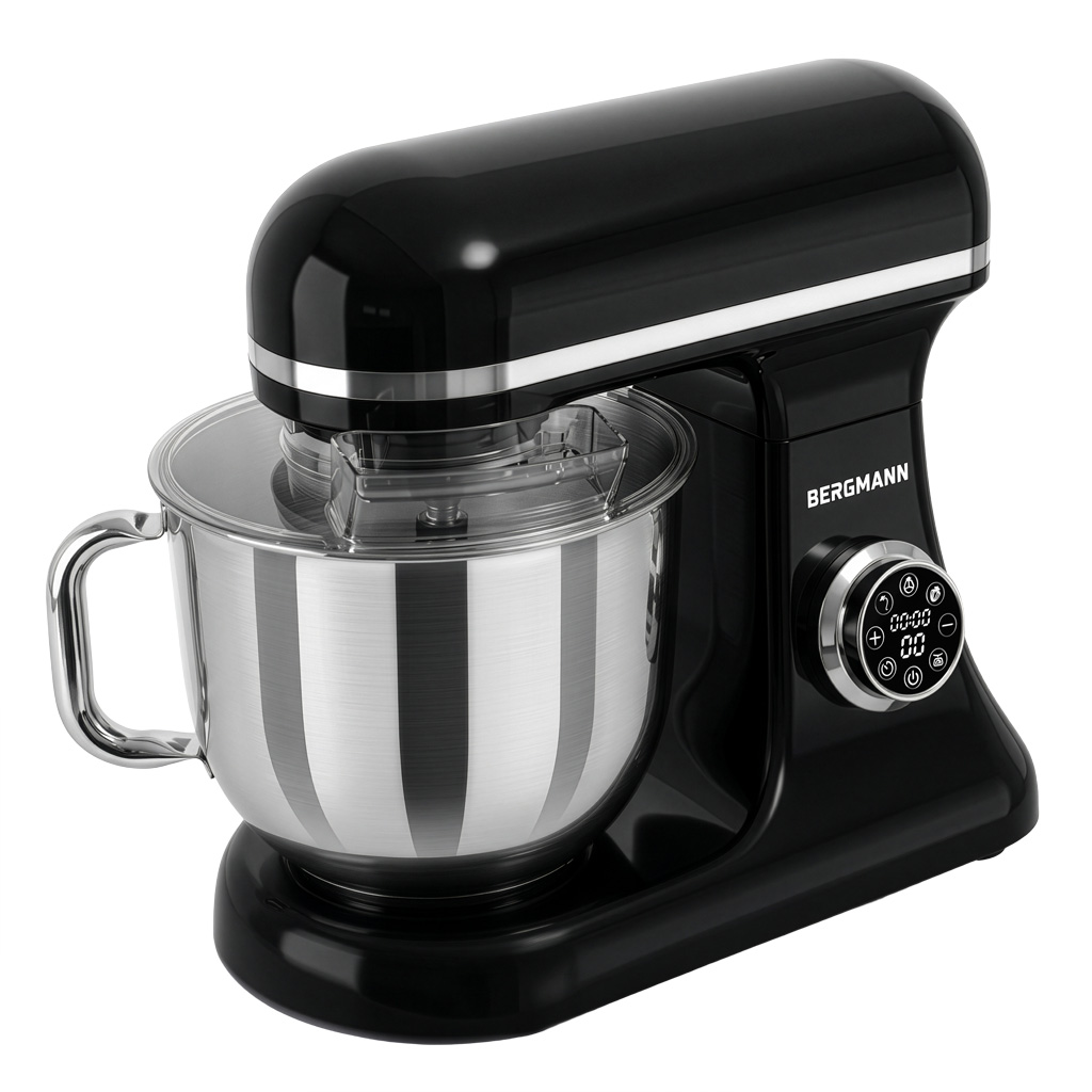 Robot kuchenny z blenderem planetarny 6L BERGMANN TC002 3500 W BLACK waga dotykowe pokretlo
