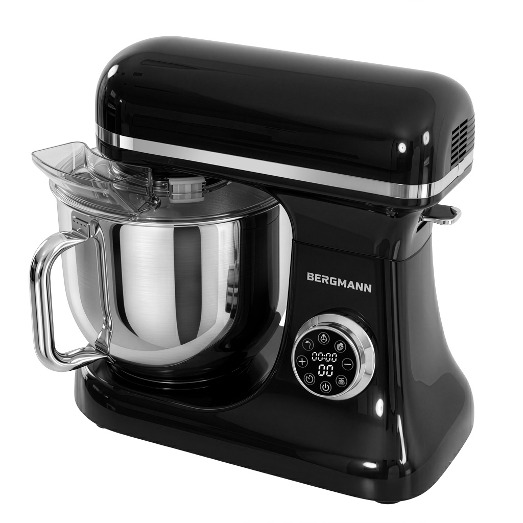Robot planetarny z maszynką do mięsa kuchenny 6L BERGMANN TC002 3500 W BLACK waga dotykowe pokretlo