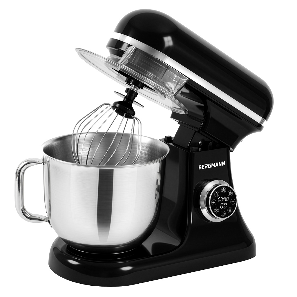 Mikser planetarny do ciasta Robot kuchenny 6L BERGMANN TC002 3500 W BLACK waga dotykowe pokretlo