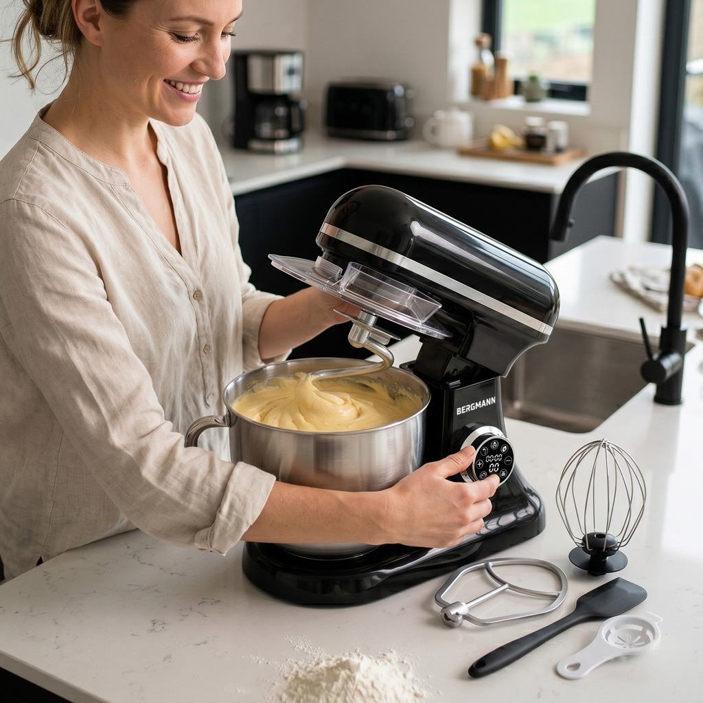 Mikser planetarny Robot kuchenny 6L BERGMANN TC002 3500 W BLACK waga dotykowe pokretlo