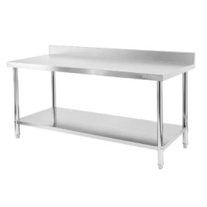 Zdjęcie produktu: Stół gastronomiczny ze stali nierdzewnej przyścienny z półką Mega-M X STANDARD 200x70x85 cm