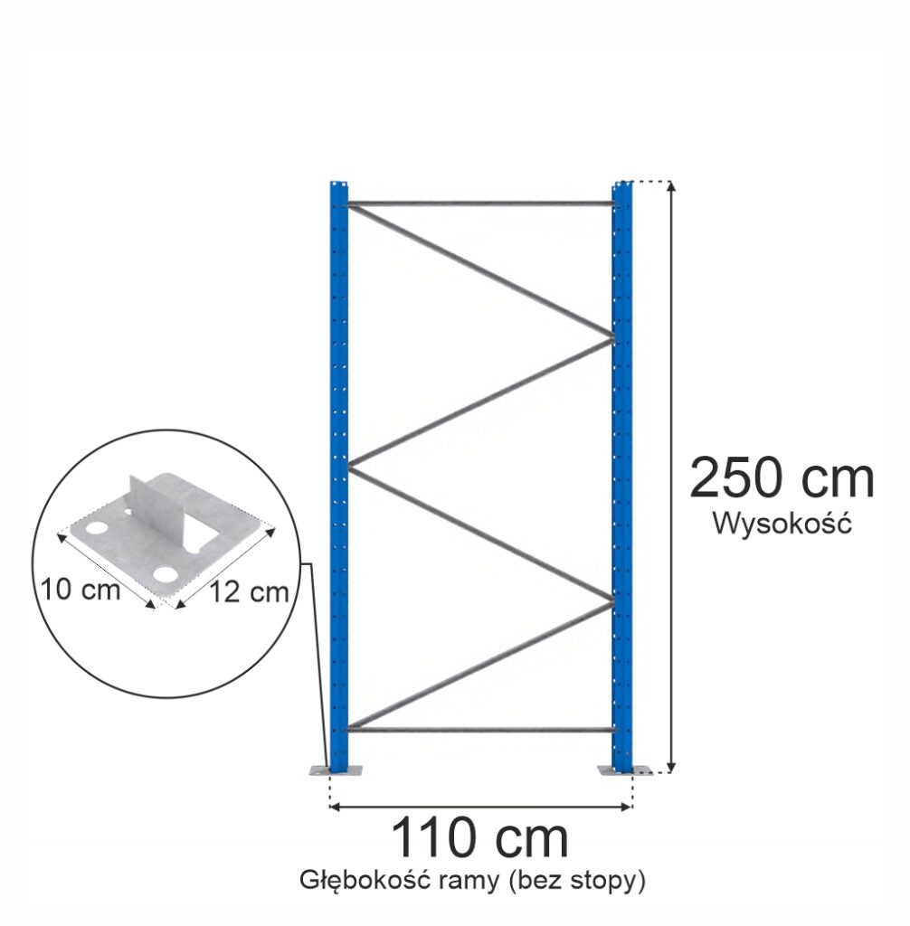 Rama regałowa, rama do regału paletowego Mega-M XR H-250 cm